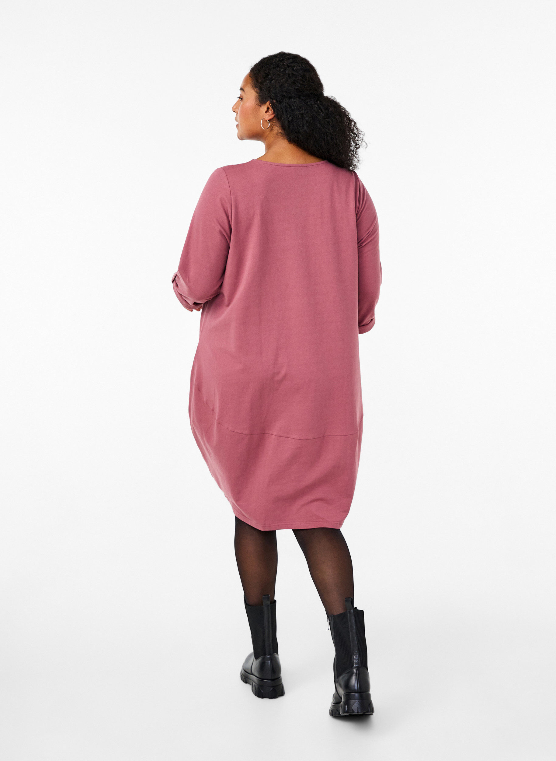 ZizziBallonkleid aus Baumwolle mit Taschen, Rot, Model image number 2