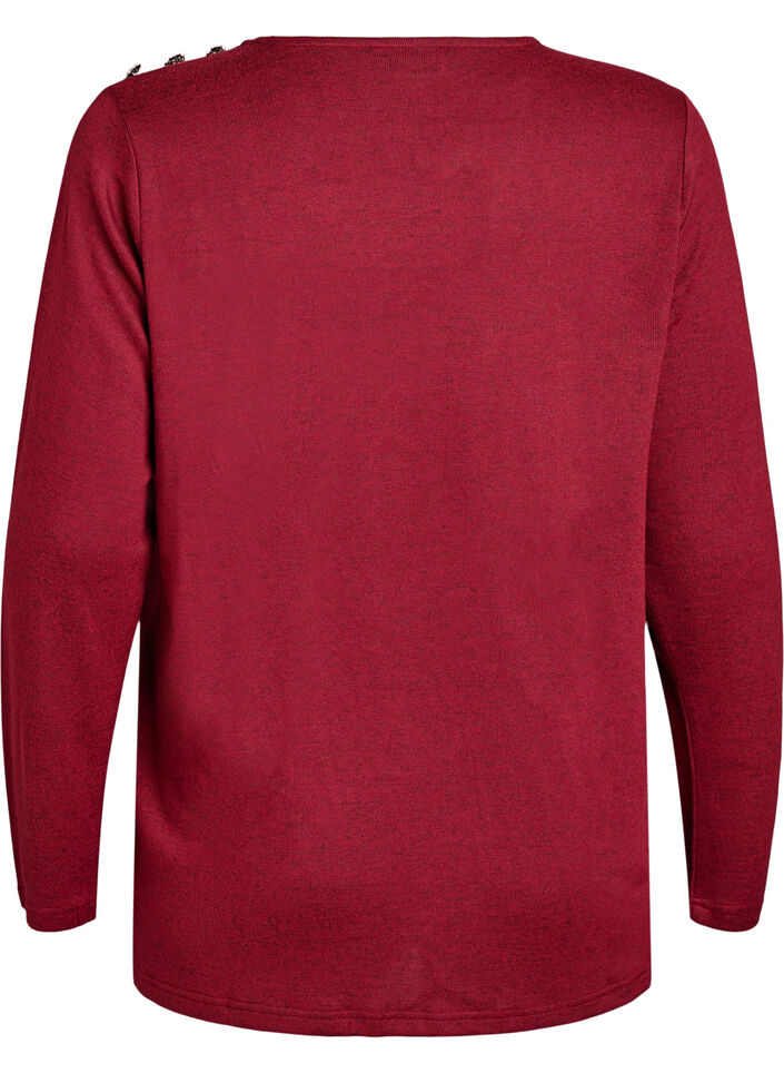 Bluse mit Zierknöpfen, Rot, Packshot image number 1