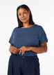 Gestreiftes T-Shirt aus Viskose mit Rundhalsausschnitt, Blau, Model image number 0