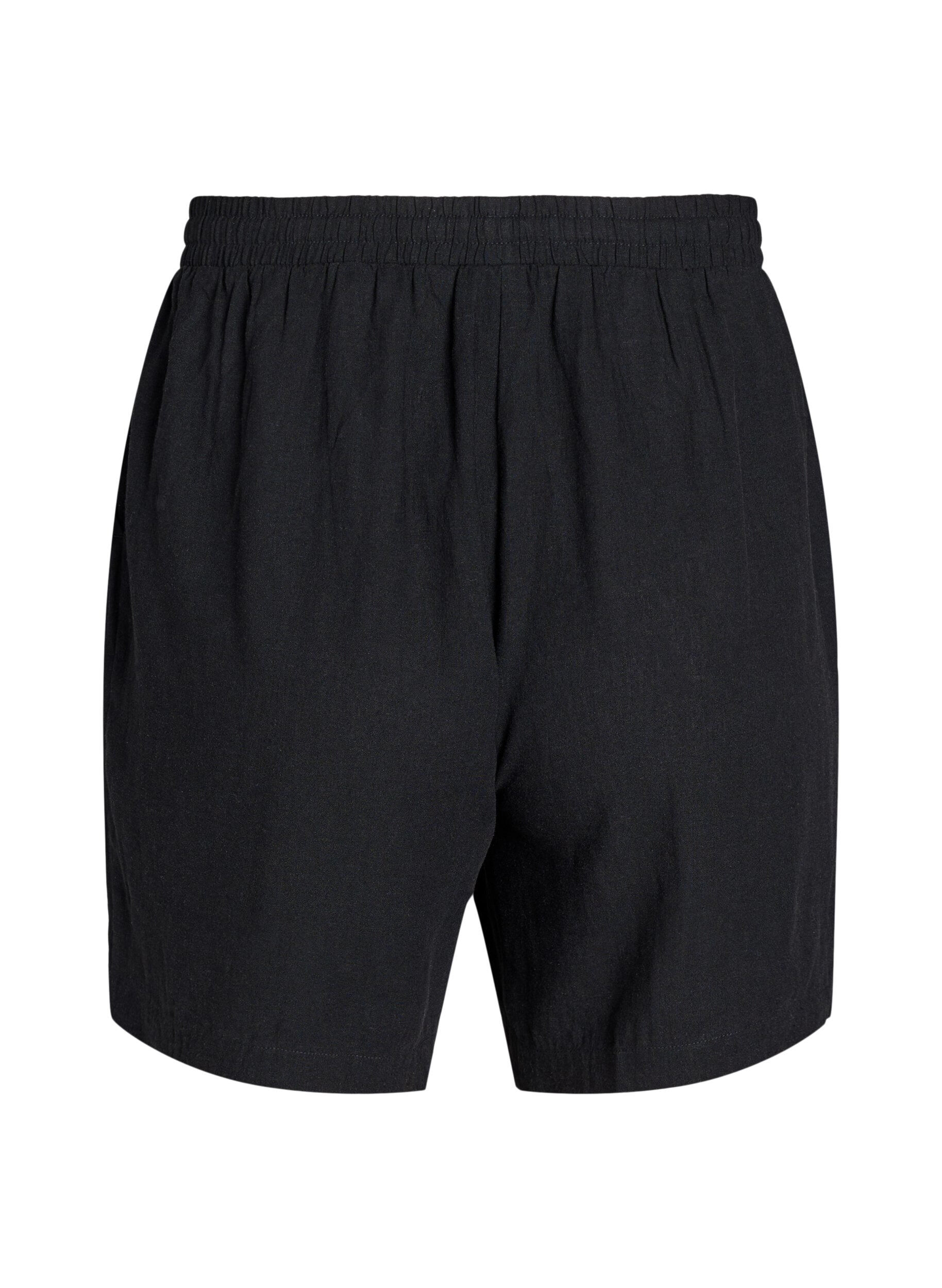 ZizziLockere Shorts aus Leinen und Viskose, Schwarz, Packshot image number 1