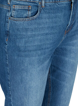 Cropped Mom Fit Mille Jeans mit lockerer Passform, Blue Denim 5, Packshot image number 2