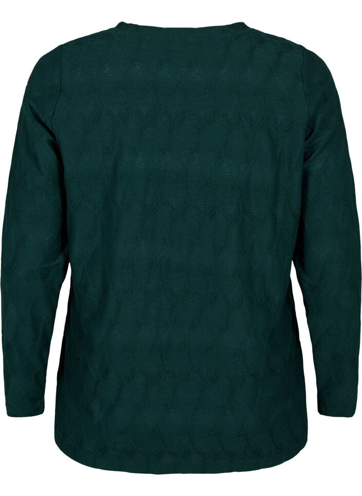 FLASH - Lang&auml;rmlige Bluse mit Struktur, Scarab, Packshot image number 1