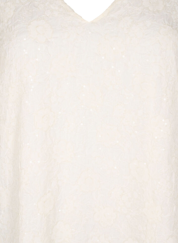 Kurzes Festkleid mit Pailletten, Vanille, Packshot image number 2