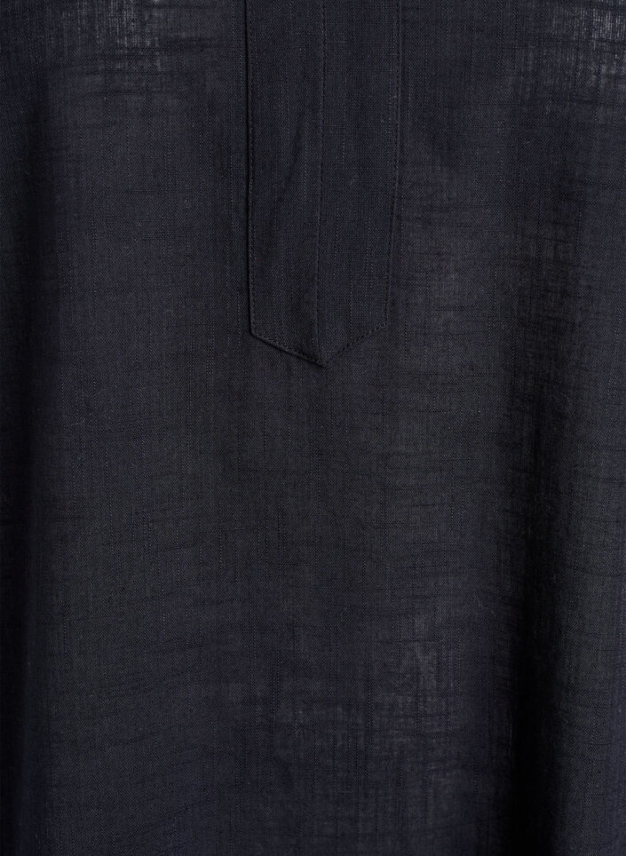 Tunika aus Baumwolle mit V-Ausschnitt, Schwarz, Packshot image number 2