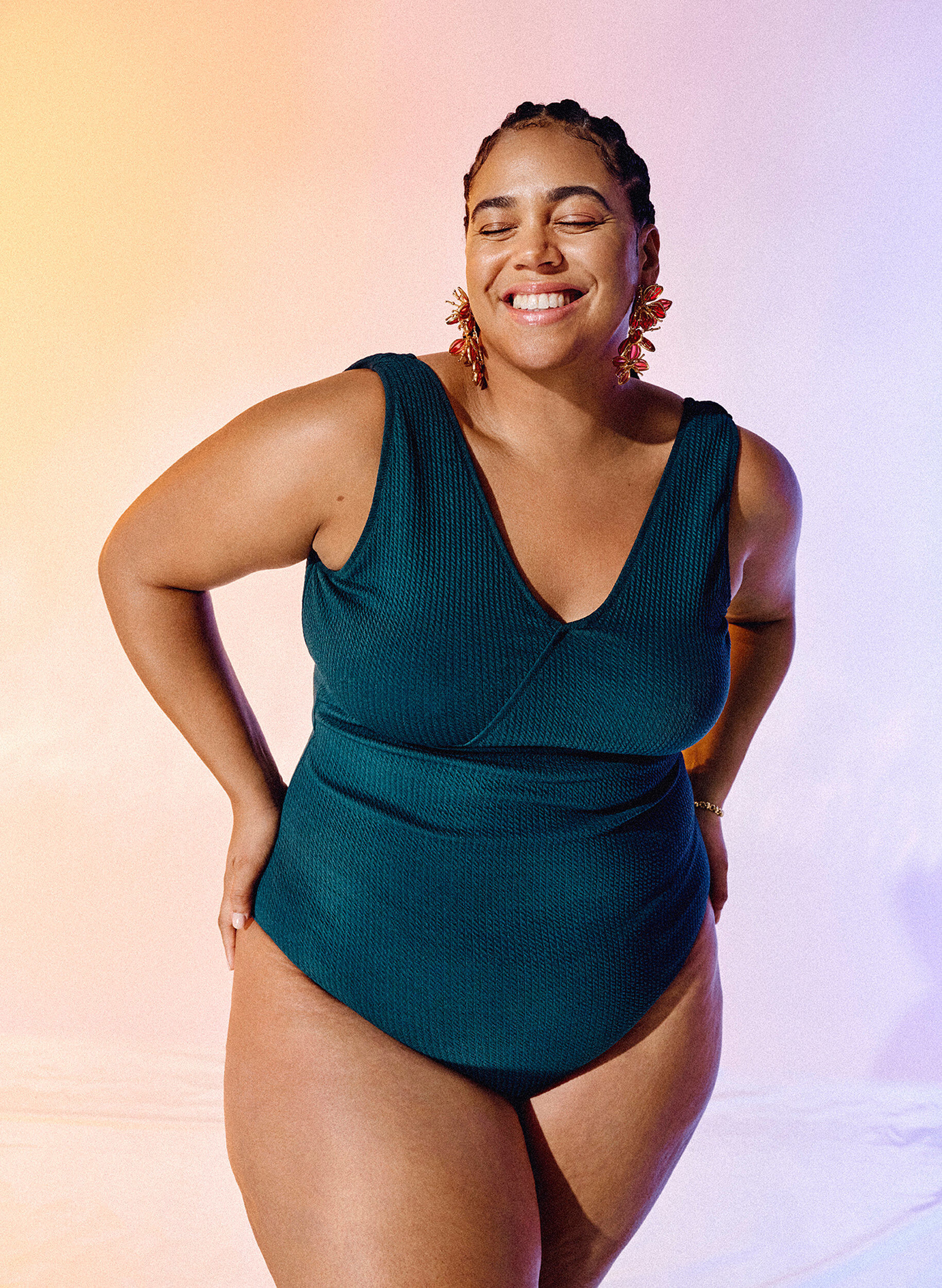 ZizziBadeanzug mit Krepp-Textur und Wickeleffekt, Dark Sea, Image image number 1