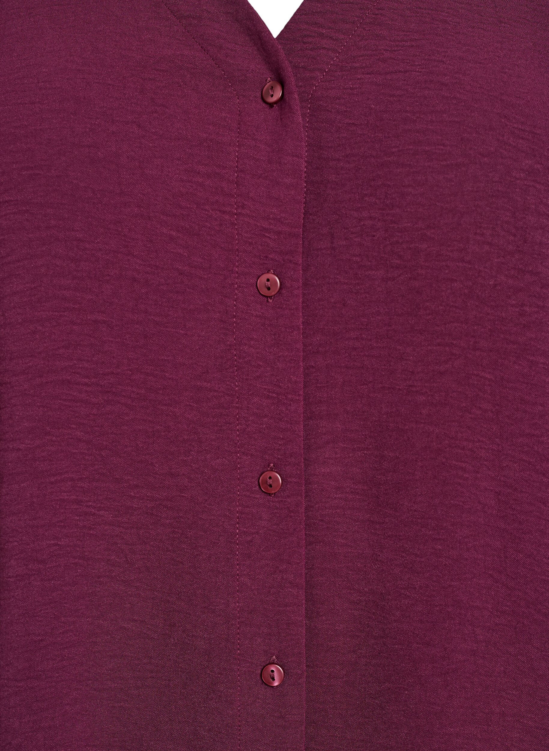 ZizziBluse mit V-Ausschnitt und 3/4-&Auml;rmeln, Rot, Packshot image number 2