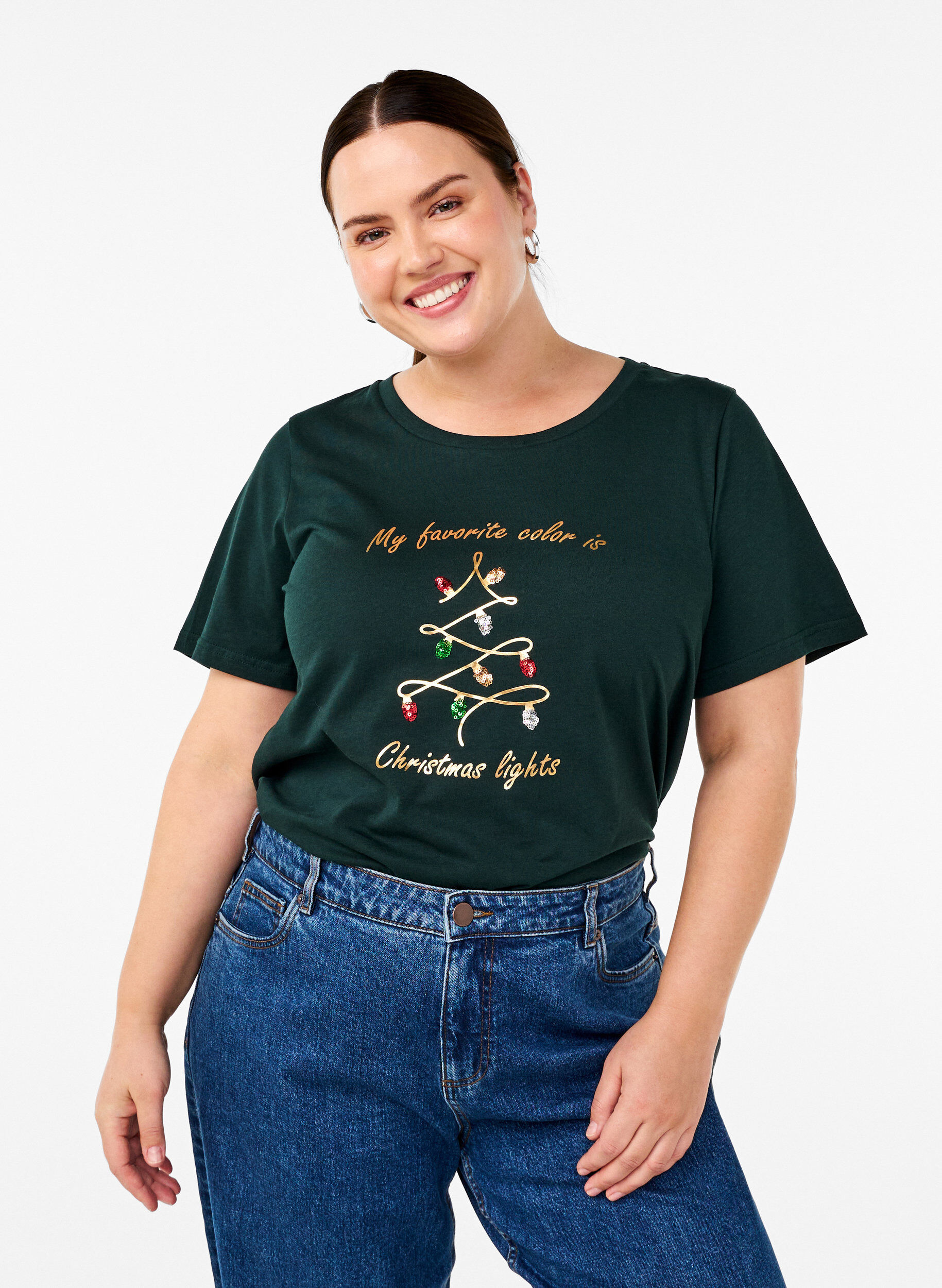 ZizziWeihnachtliche T-Shirts aus 100% Baumwolle, Scarab w. Tree, Model image number 0