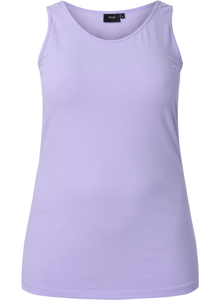 Einfarbiges basic Top aus Baumwolle, Lavender, Packshot image number 0
