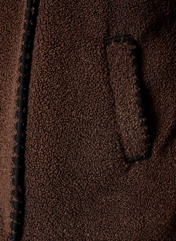 Teddyjacke mit Kontrastdetails, Braun, Packshot image number 2