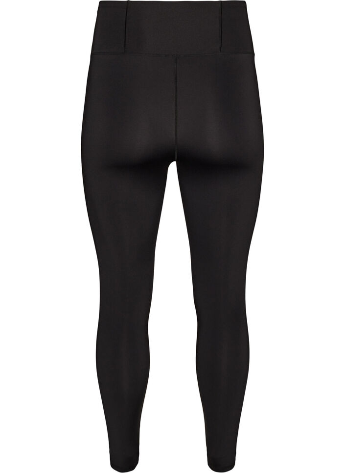 Trainingstights mit hoher Taille und Tasche im Bund, Schwarz, Packshot image number 1