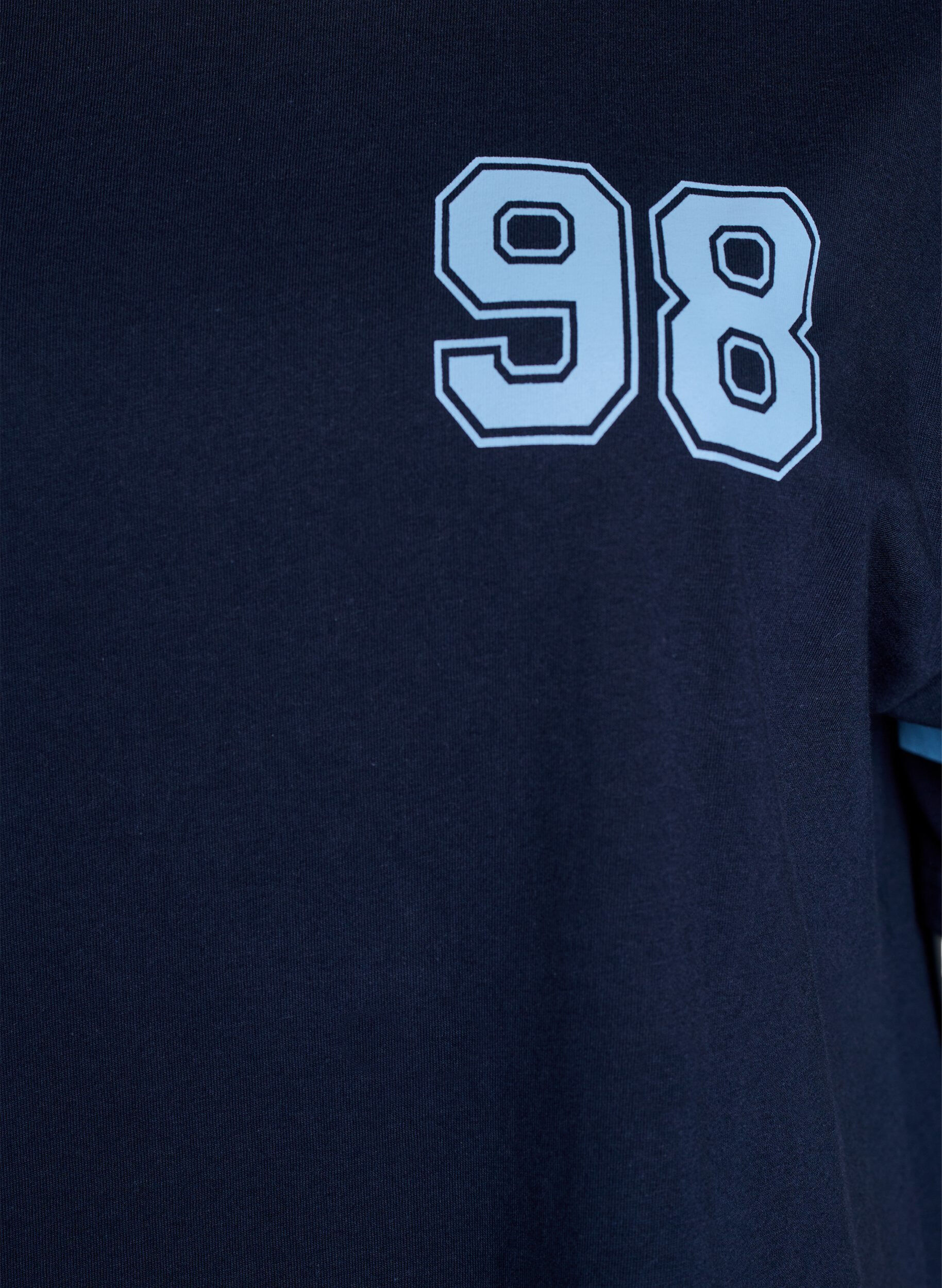 ZizziKurzes T-Shirt-Kleid mit sportlichen Details, Blau, Packshot image number 2