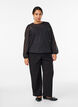 Bluse aus Chiffon mit Strukturmuster, Schwarz, Model image number 1