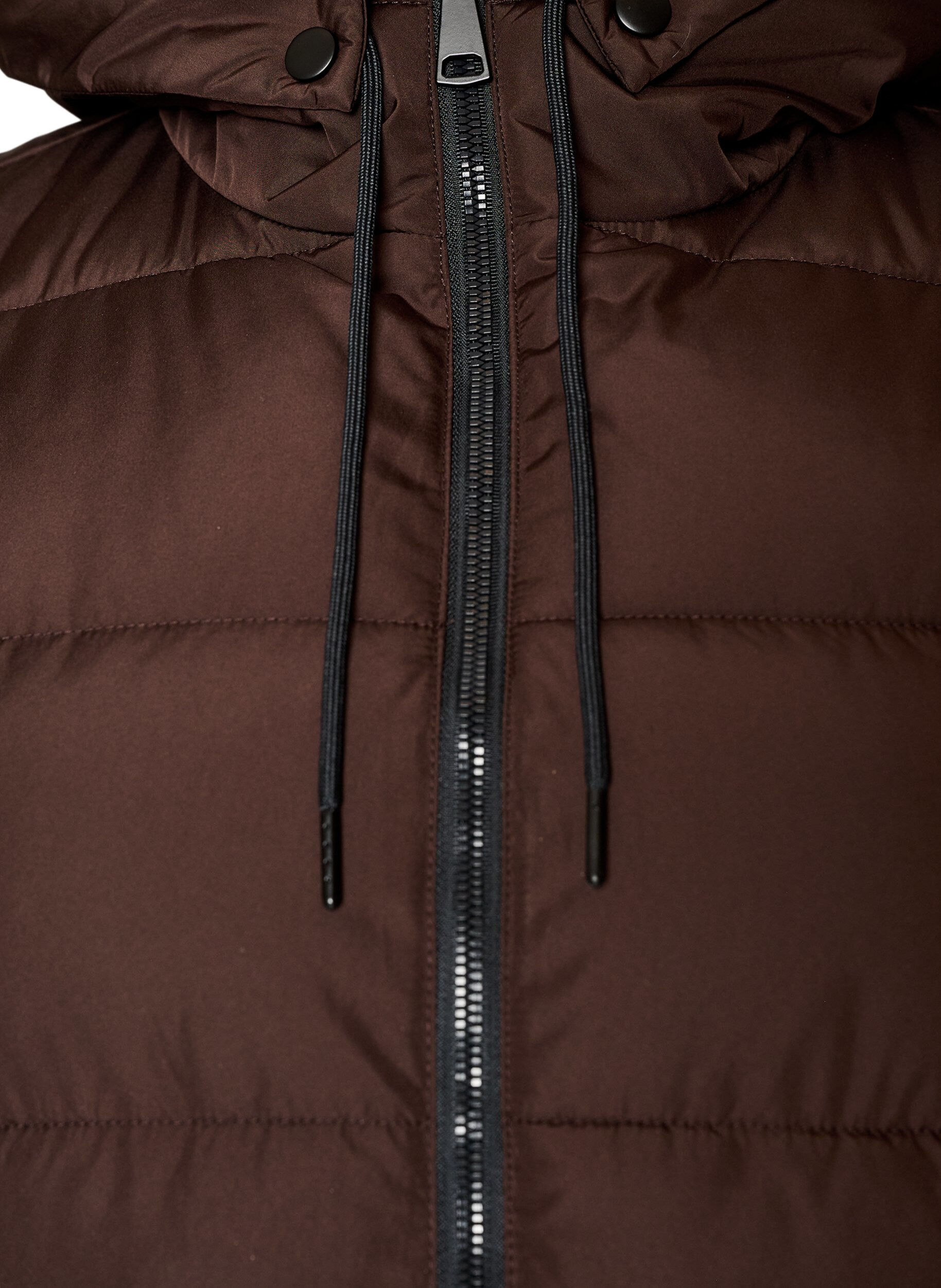 ZizziLanger Weste mit Kapuze und Taschen, Braun, Packshot image number 2