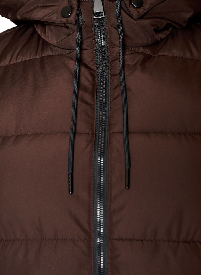 Langer Weste mit Kapuze und Taschen, Braun, Packshot image number 2