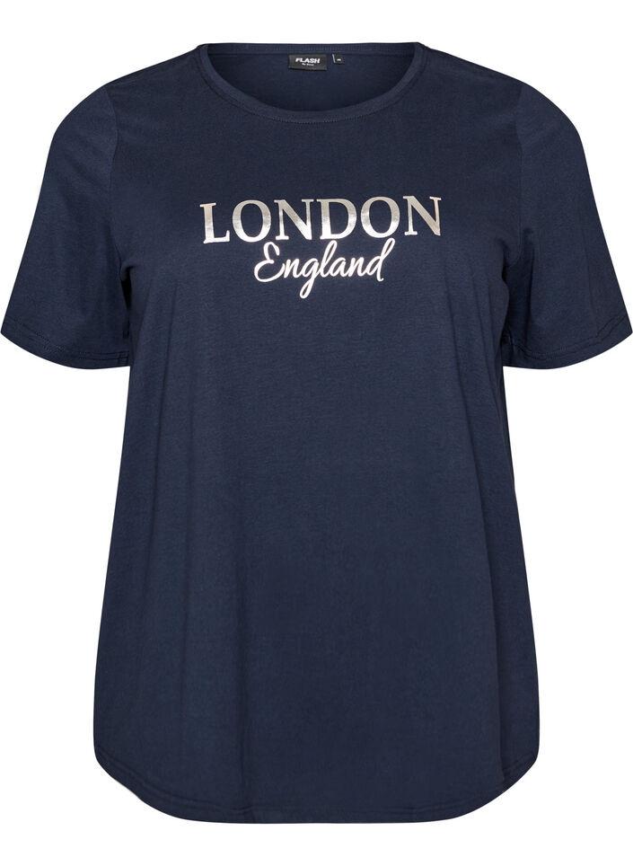 T-Shirt mit Print, Blau, Packshot image number 0