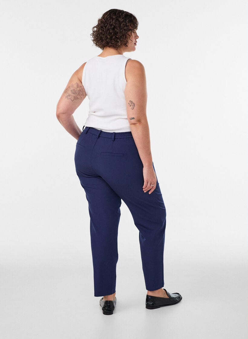 Hose mit Taschen und geradem Bein, Blau, Model image number 1