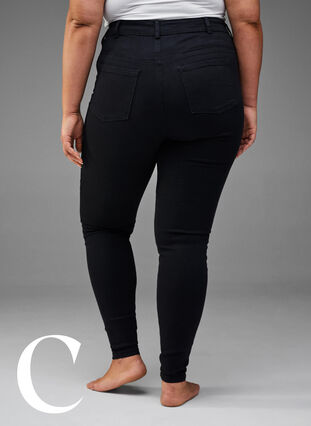 Super Slim-Fit-Jeans mit hoher Taille, Black, Model image number 7