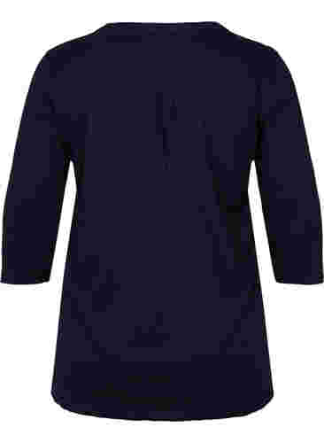 Bluse aus Baumwolle mit 3/4 Ärmeln, Night Sky, Packshot image number 1