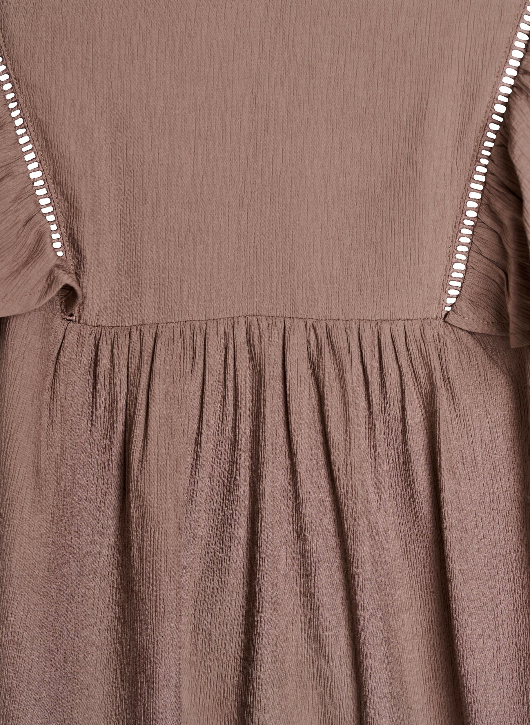 ZizziBluse mit kurzen R&uuml;schen&auml;rmeln, Braun, Packshot image number 2