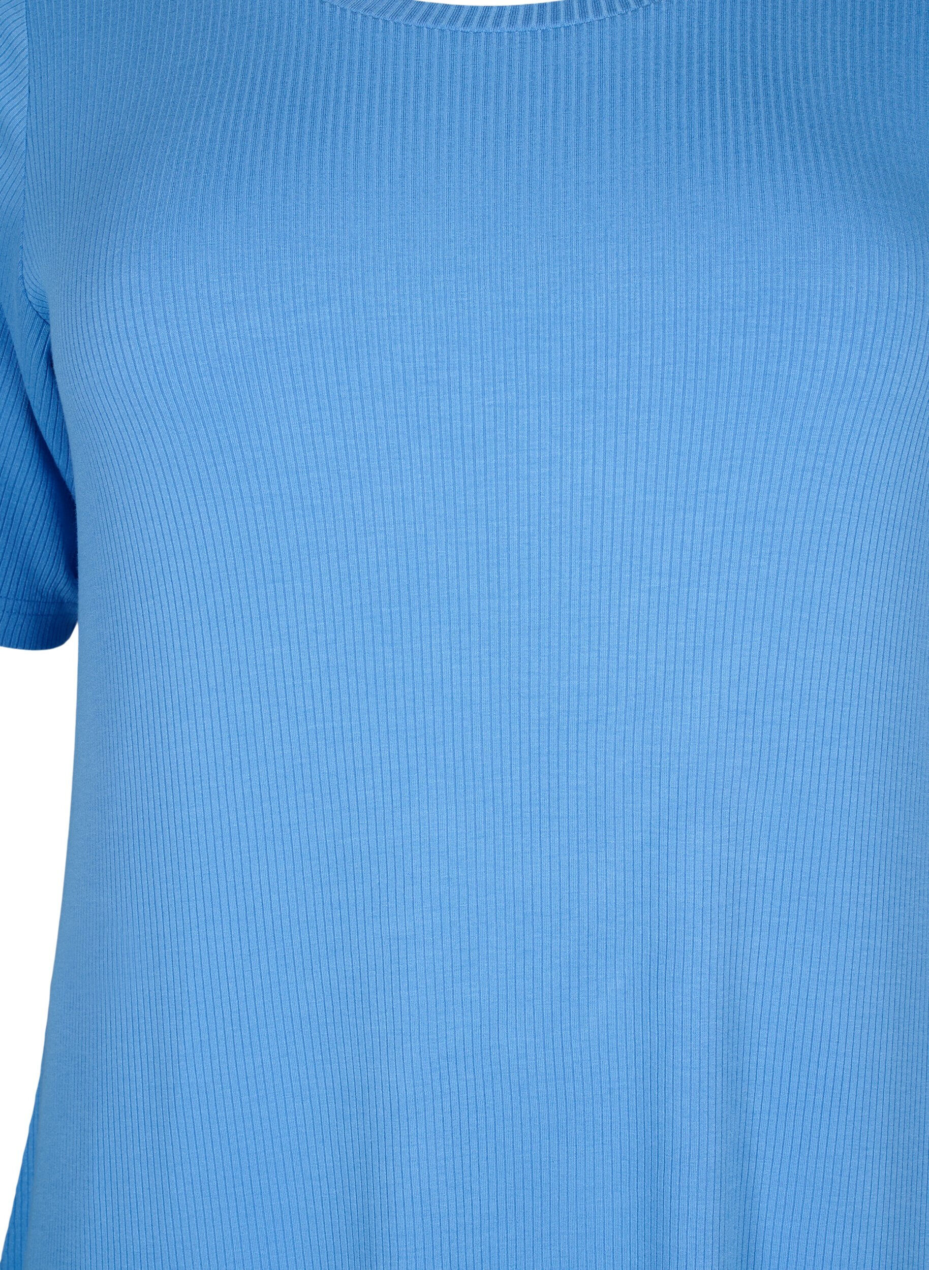 ZizziKurz&auml;rmliges Midikleid aus Viskose in gerippter Optik, Marina, Packshot image number 2