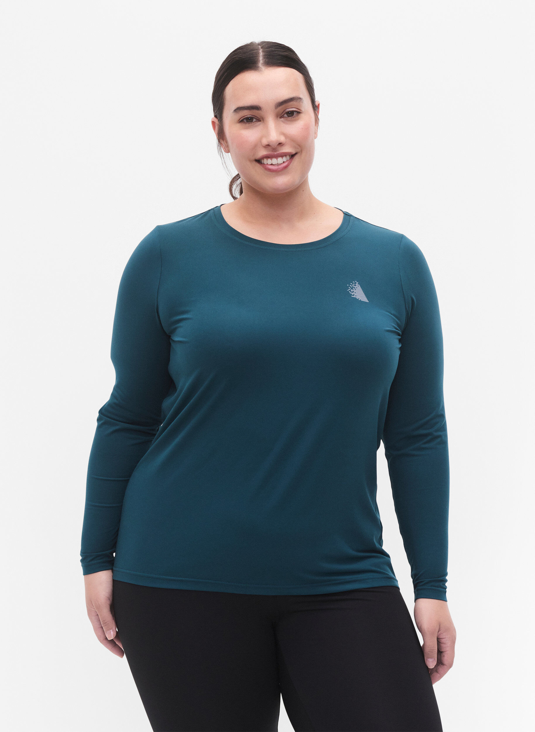 ZizziLang&auml;rmeliges Trainingsshirt, Deep Teal, Model image number 0