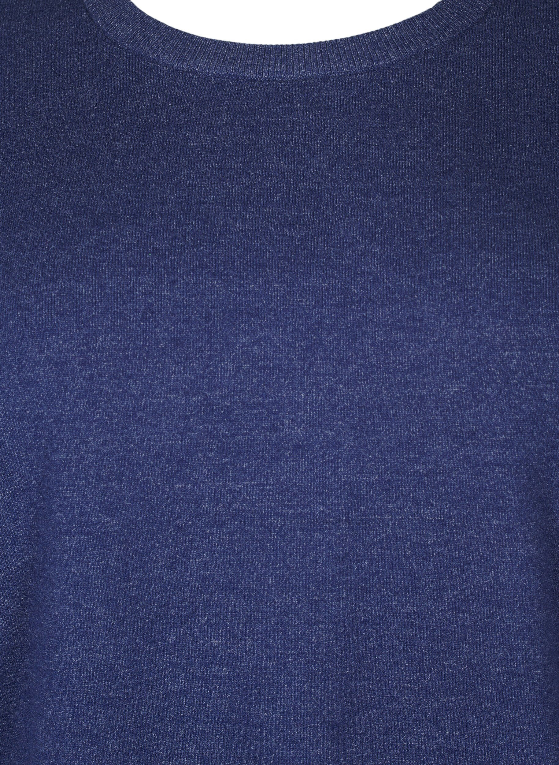 ZizziStrickbluse mit langen &Auml;rmeln und Schlitz, Blau, Packshot image number 2
