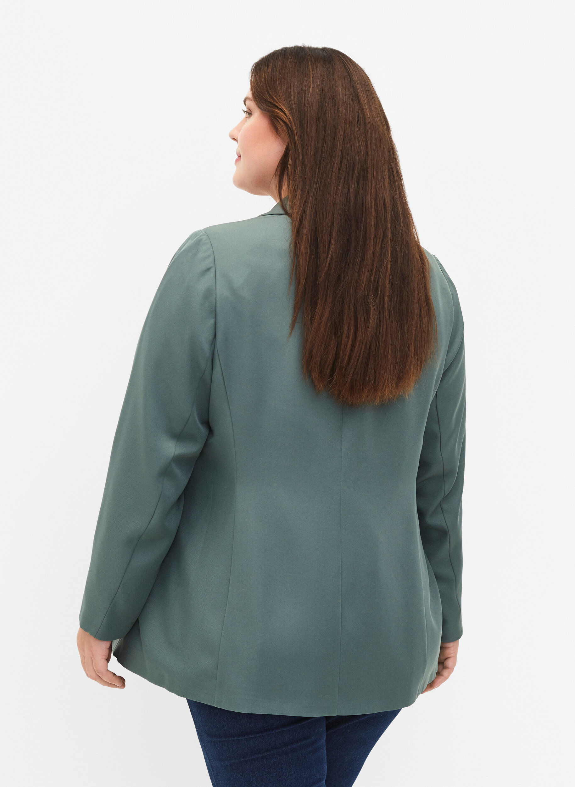 ZizziFLASH &ndash; Schlichter Blazer mit Knopf, Gr&uuml;n, Model image number 2