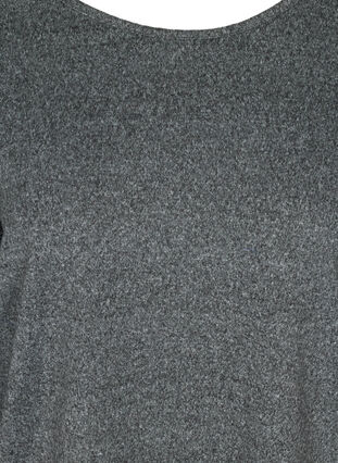 Melierte Bluse mit Spitze am Rücken, Dark Grey Melange, Packshot image number 2