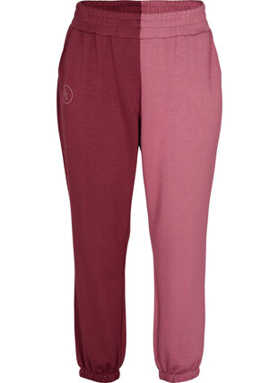 Sweatpants mit Colour-Block, Red Mahogany/RoseBr., Packshot image number 0