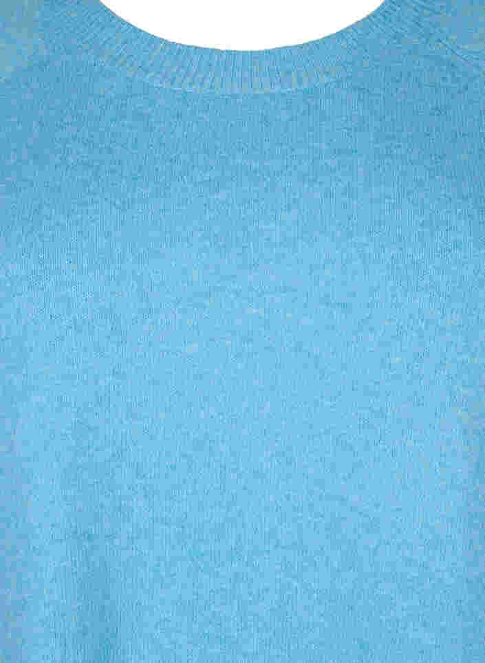 Strickbluse mit Knopfdetails, River Blue WhiteMel., Packshot image number 2