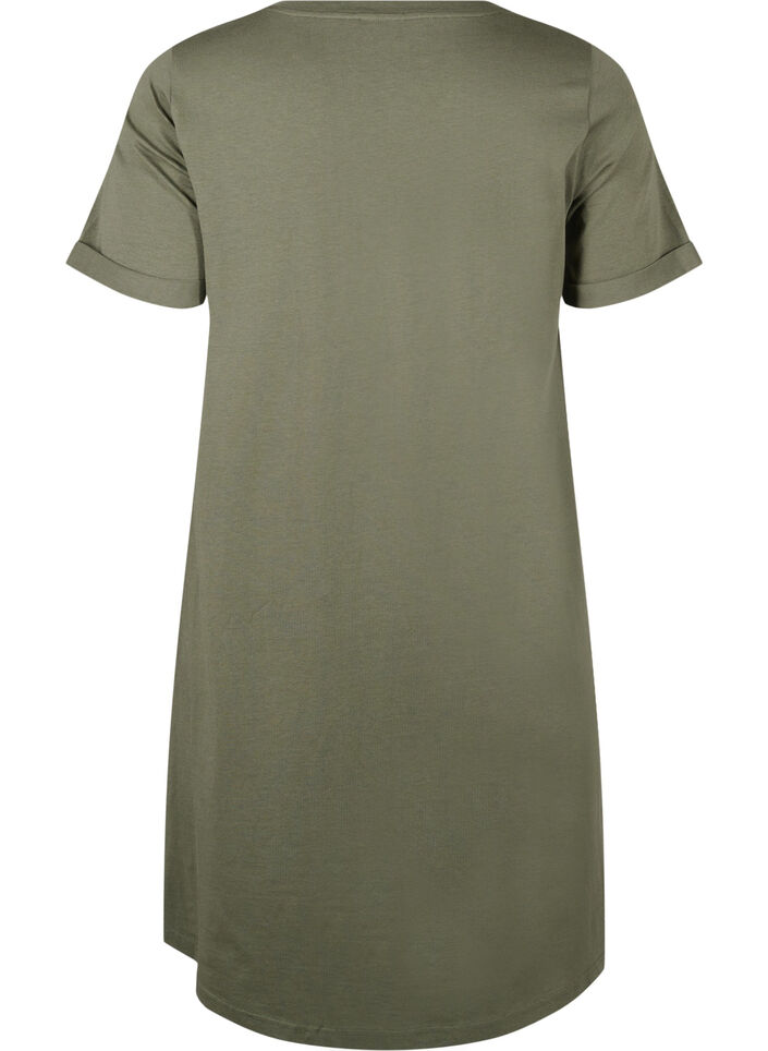 T-Shirt-Kleid aus Baumwolle, Thyme, Packshot image number 1