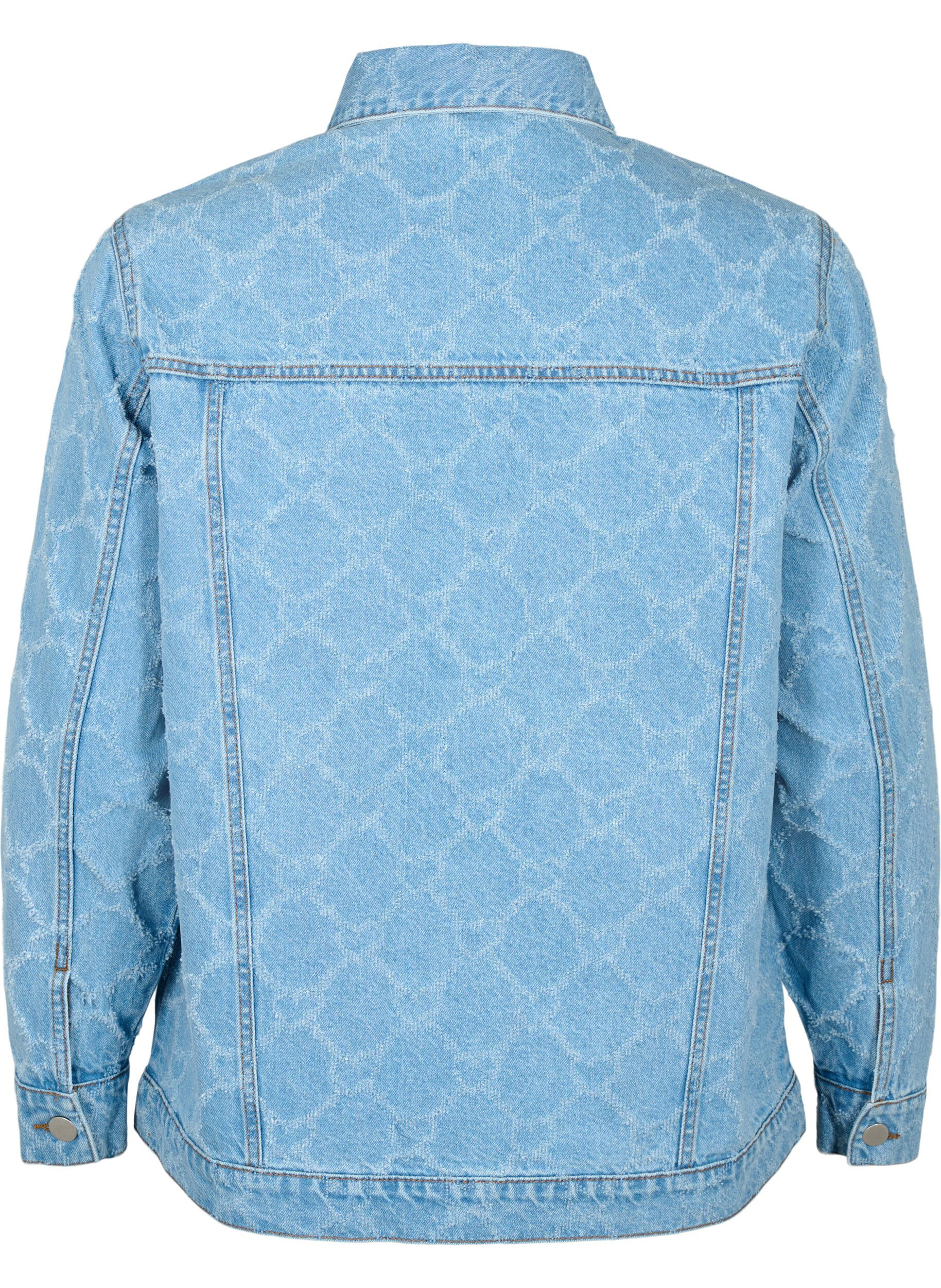 ZizziDenim-Jacke mit Destroyed-Muster, Blue denim, Packshot image number 1