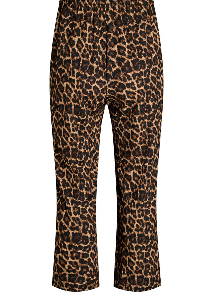 Hose mit weitem Bein aus einem leichten strukturierten Stoff, Schwarz, Packshot image number 1