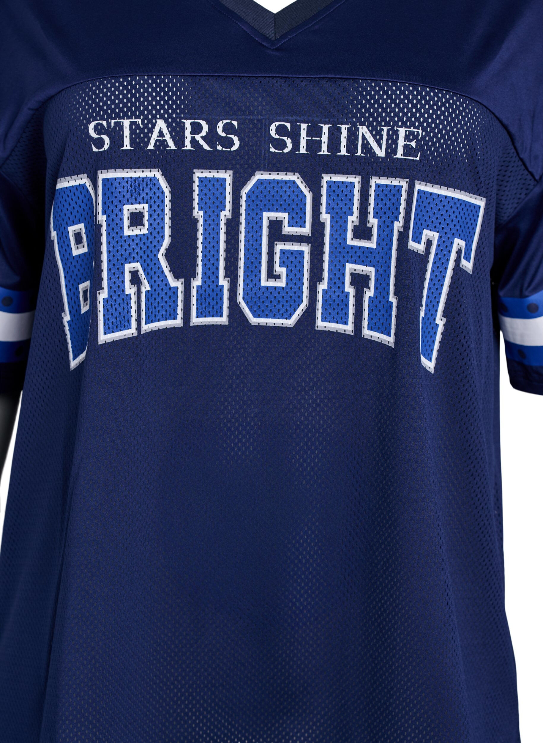 ZizziTrainingsshirt mit V-Ausschnitt und Frontprint, Blau, Packshot image number 2