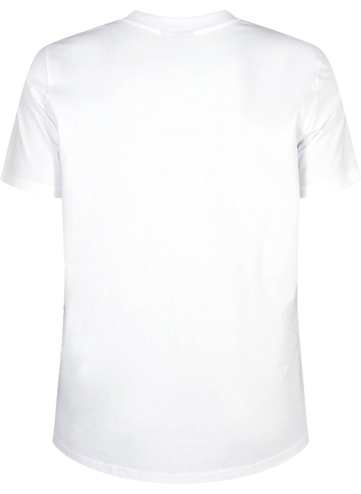 Basic-T-Shirt aus Baumwolle mit Rundhalsausschnitt, Wei&szlig;, Packshot