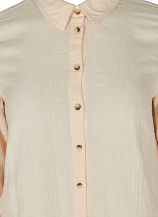 Lange Hemdbluse aus Baumwolle mit klassischem Kragen, Mother Of Pearl, Packshot image number 3