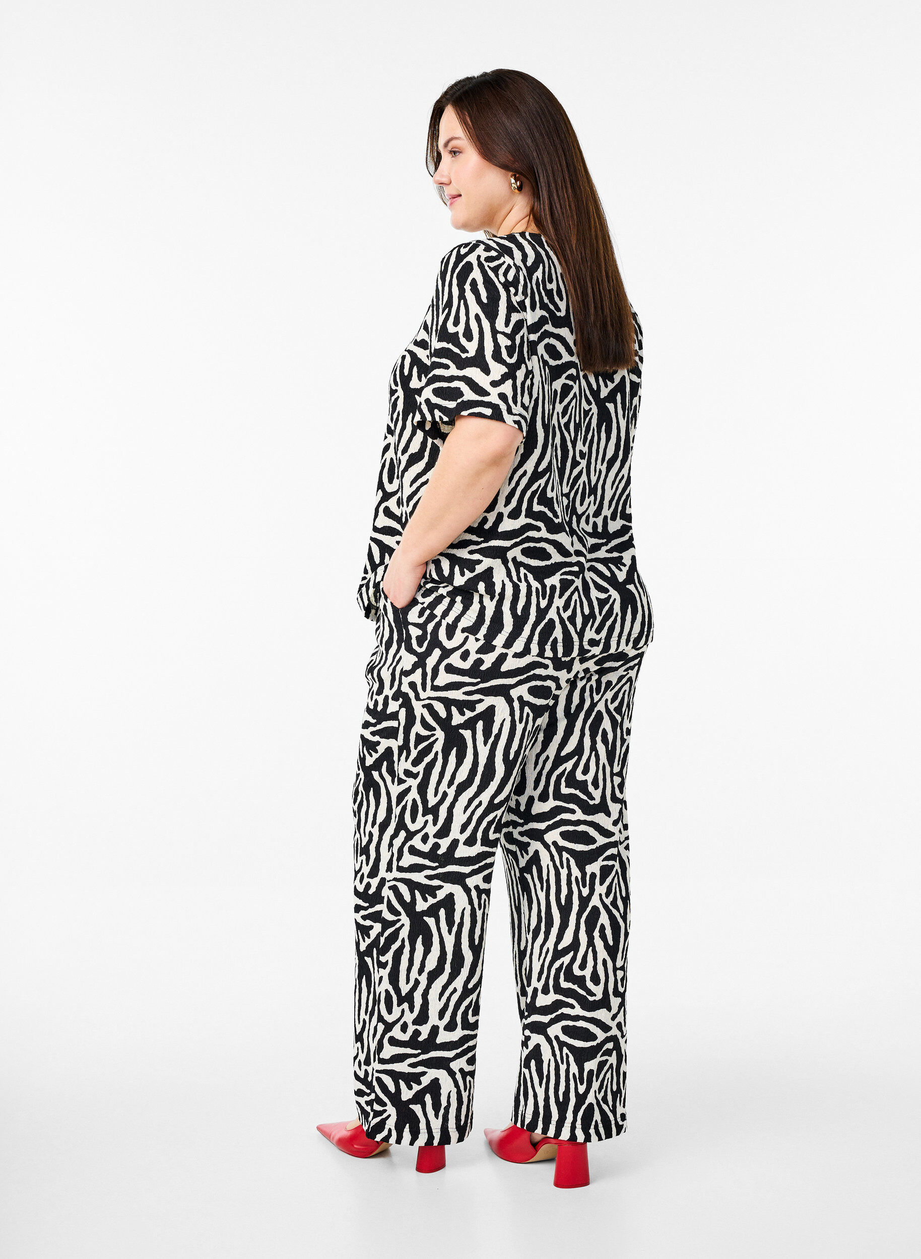 ZizziHose mit Zebraprint, Schwarz, Model image number 1