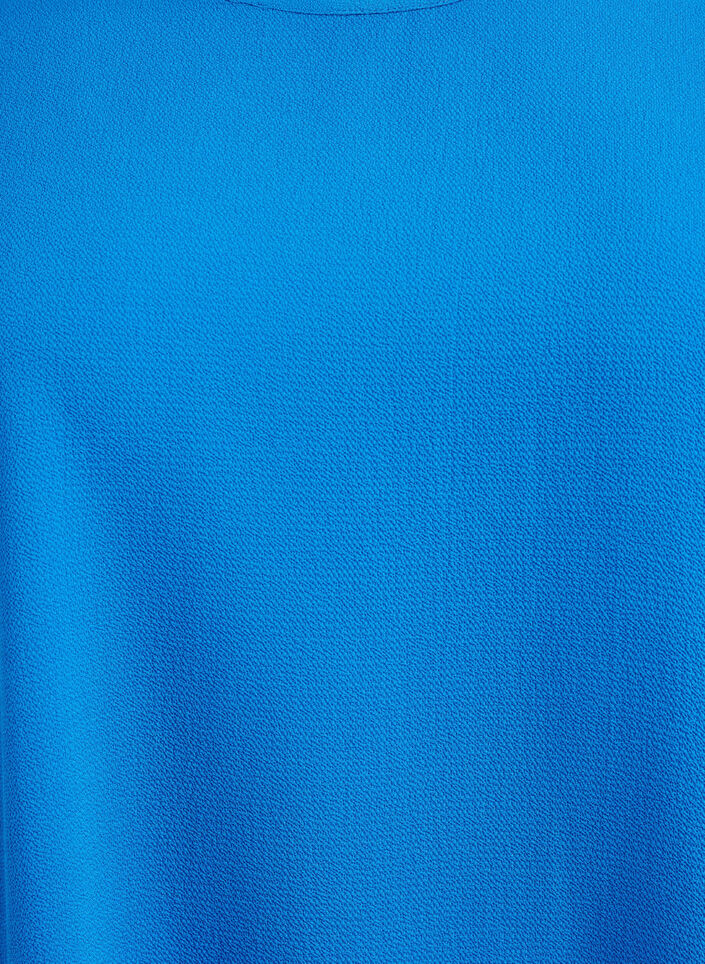 Bluse mit kurzen &Auml;rmeln und einem Rundhalsausschnitt, Blau, Packshot image number 2
