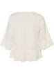 Bluse mit Struktur, V-Ausschnitt und R&uuml;schen, Vanille, Packshot image number 1