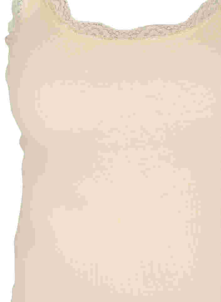 Top mit Spitzensaum, Angora, Packshot image number 2