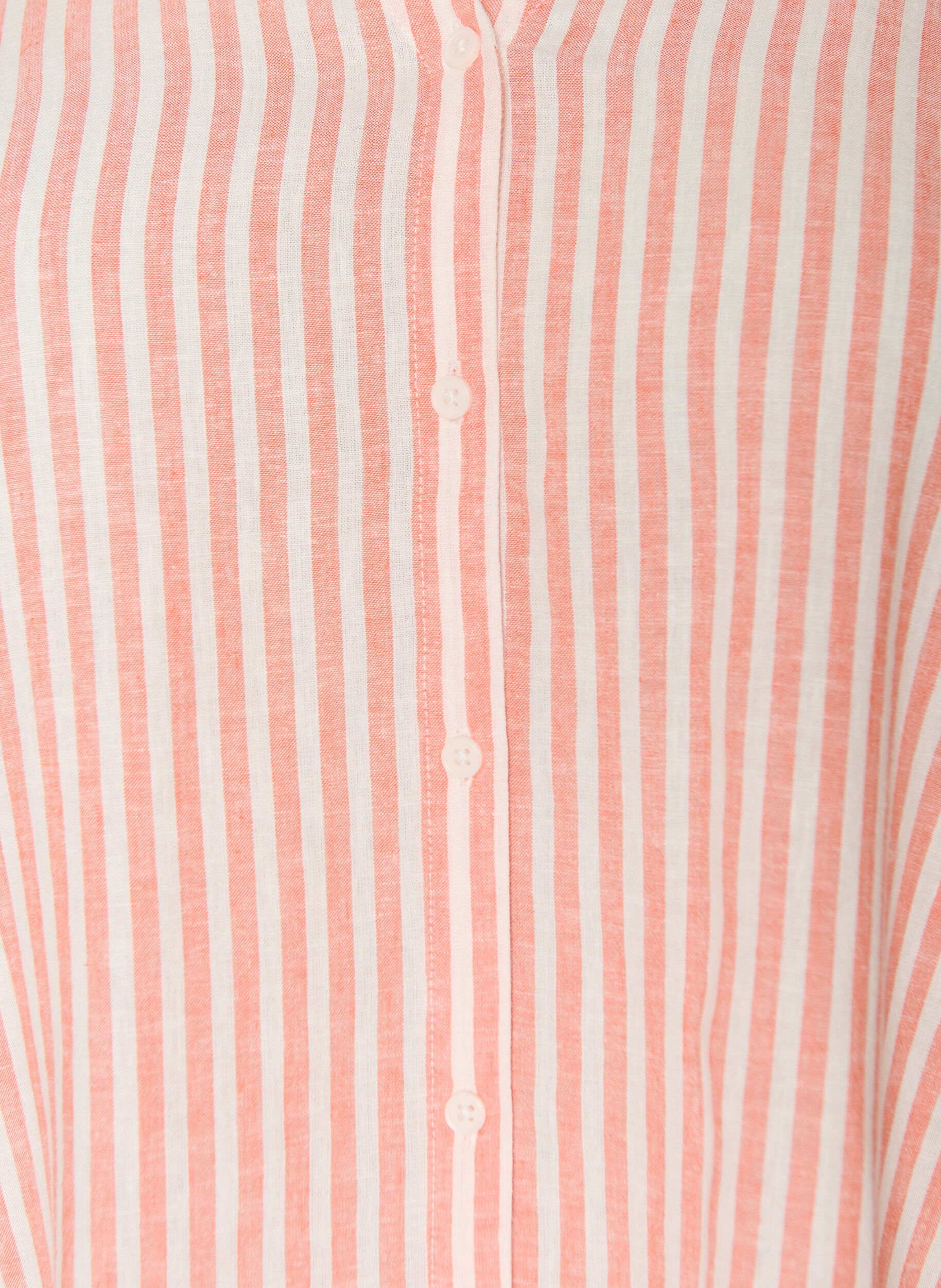 ZizziBluse aus Leinen und Viskose mit V-Ausschnitt, Orange, Packshot image number 2
