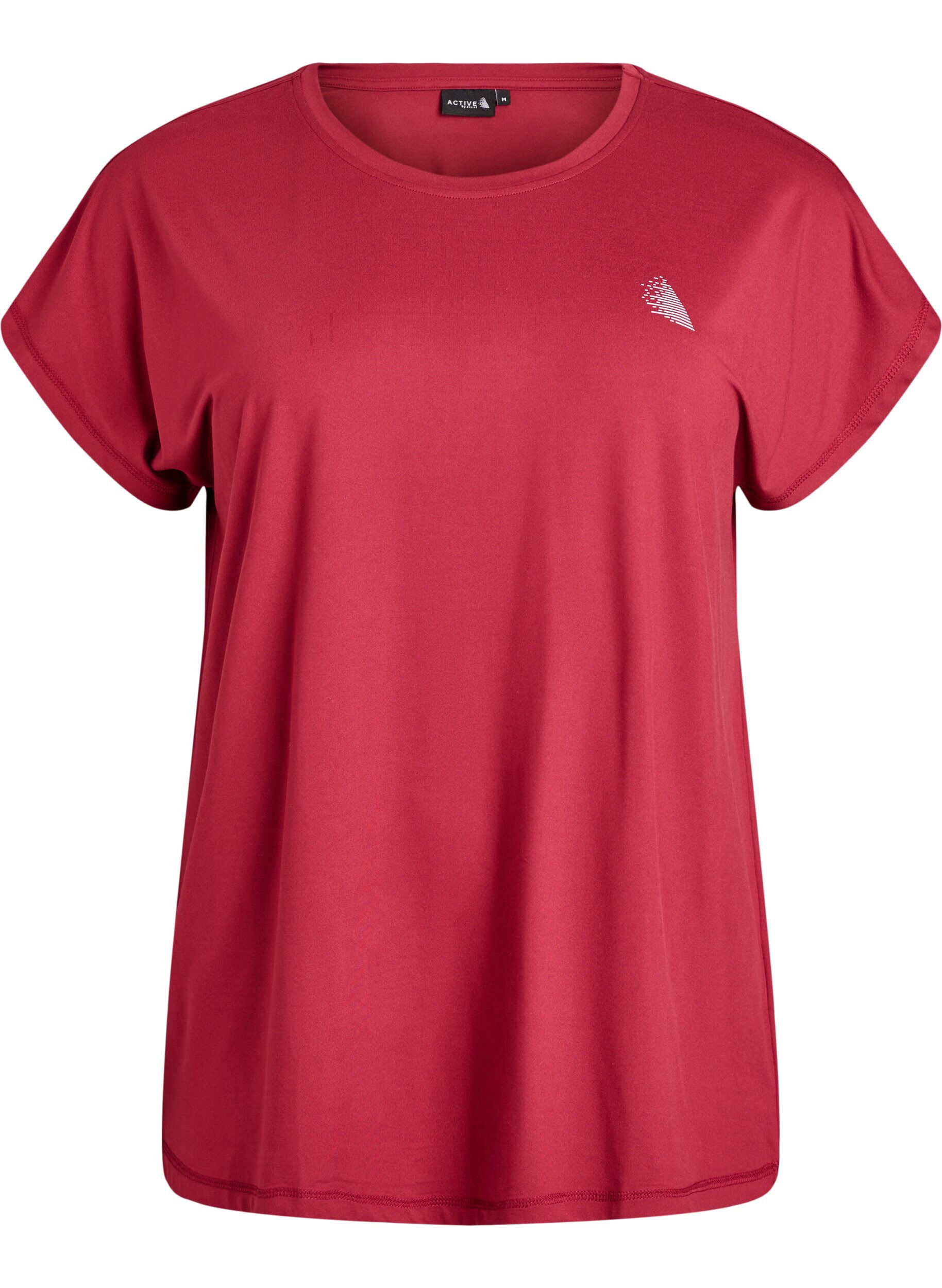 ZizziEinfarbiges Trainings-T-Shirt, Rot, Packshot image number 0
