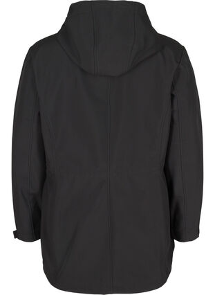 Softshell-Jacke mit Kapuze und verstellbarer Taille, Black, Packshot image number 1