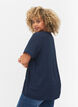 Kurzärmelige Bluse mit V-Ausschnitt, Blau, Model image number 2