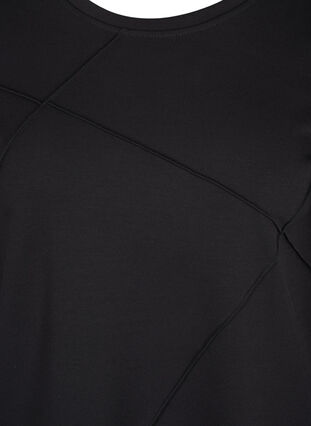 Langarm Bluse mit dekorativen Nähten, Black, Packshot image number 2