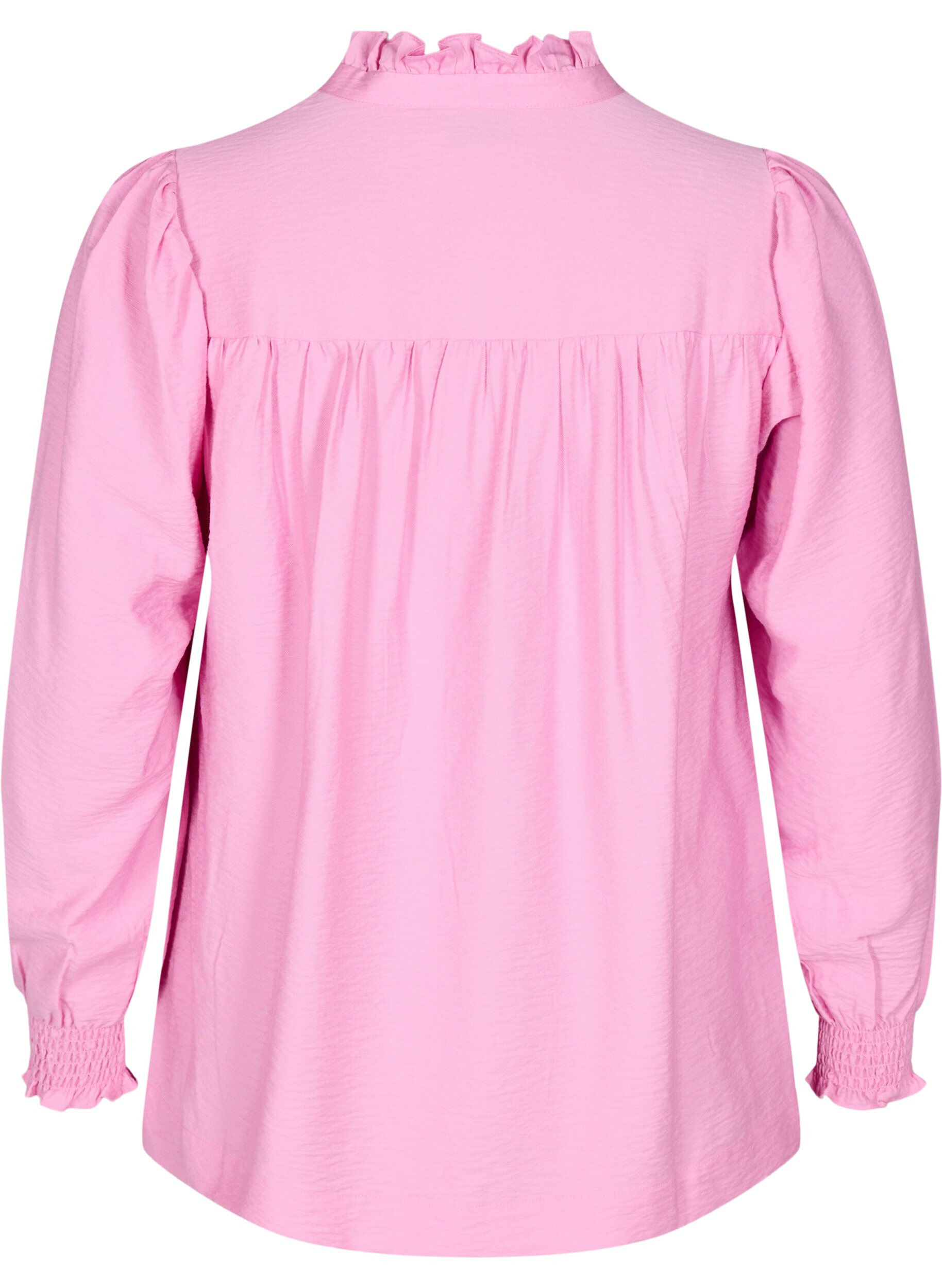 ZizziBluse mit R&uuml;schenkragen, Pink, Packshot image number 1