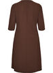 Jerseykleid mit Drapierung und dekorativer Schnalle, Braun, Packshot image number 1