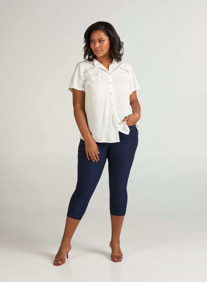 Slim Fit 3/4-Hose mit Reißverschluss, Night Sky, Model image number 0