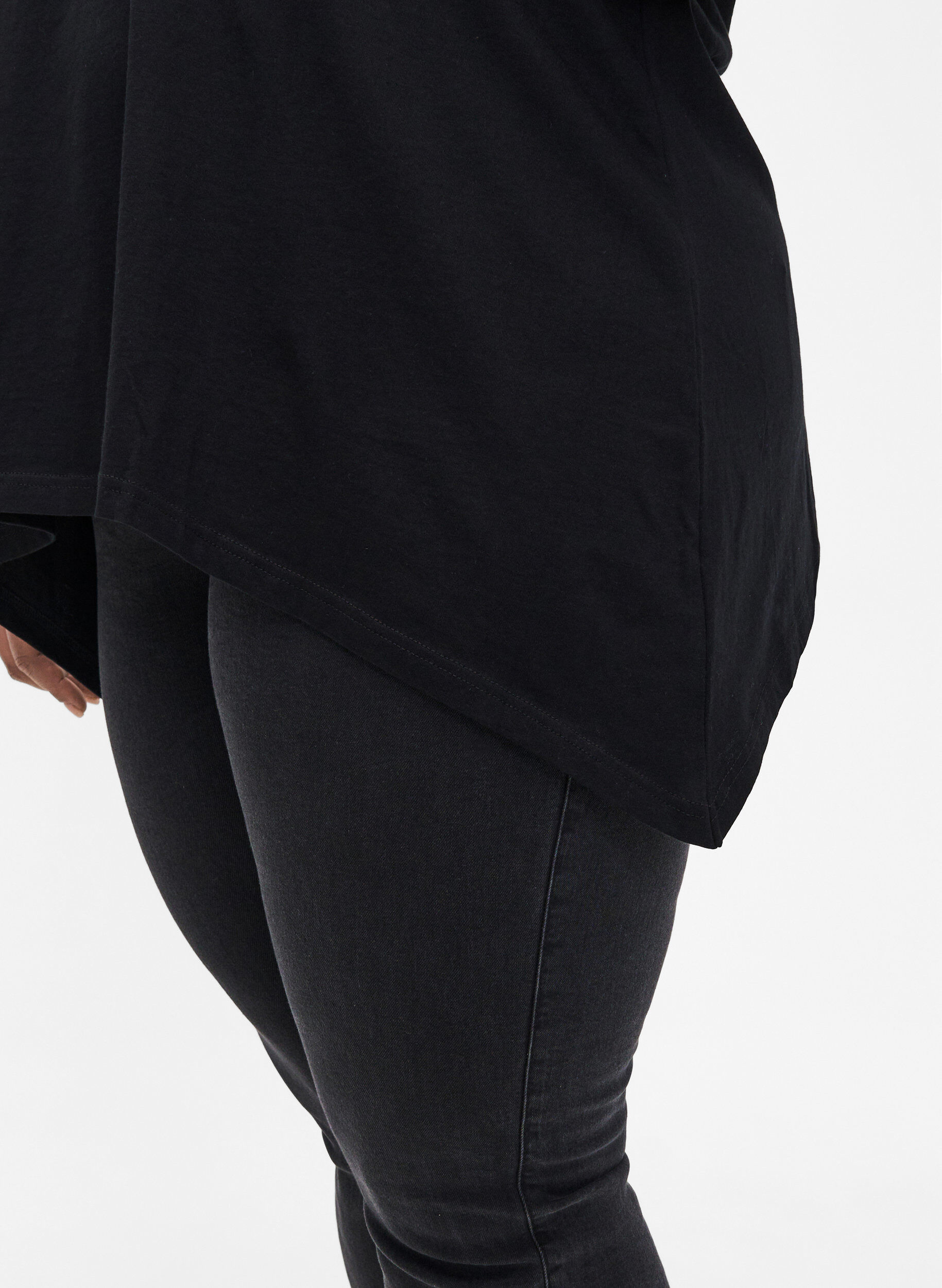 ZizziBaumwoll-T-Shirt mit kurzen &Auml;rmeln, Black W. Sun, Model image number 2