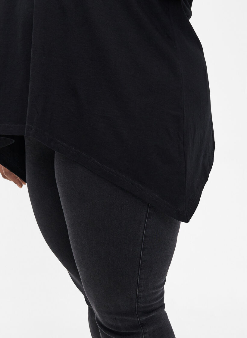 Baumwoll-T-Shirt mit kurzen Ärmeln, Black W. Sun, Model image number 2